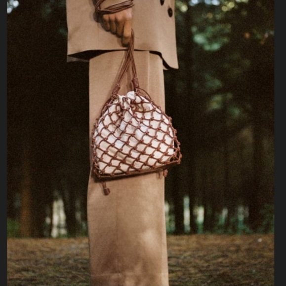 Zara Handbags - Zara Knotted Brown Mini Crossbody Bag